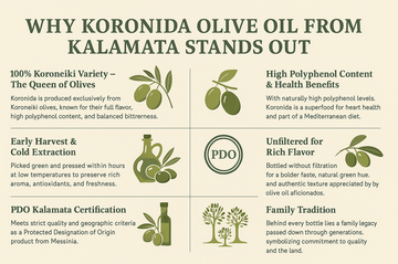 Γιατί Ξεχωρίζει το Ελαιόλαδο Koronida από την Καλαμάτα